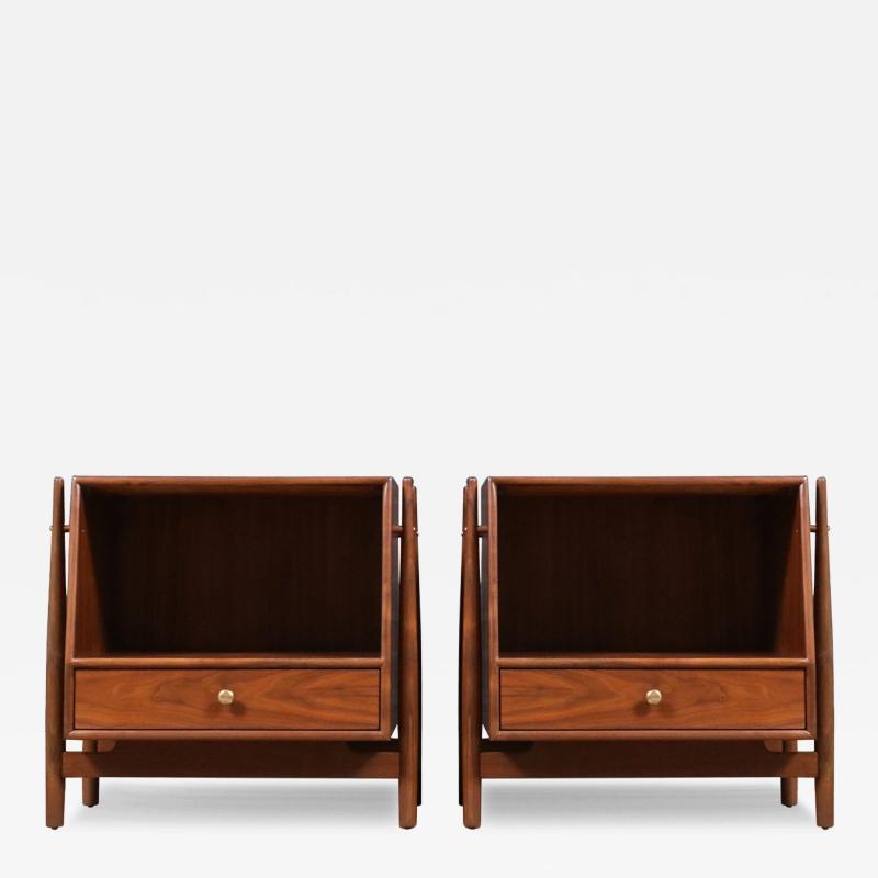  Kipp Stewart Stewart McDougall Kipp Stewart Declaration Walnut Floating Nightstands by Drexel