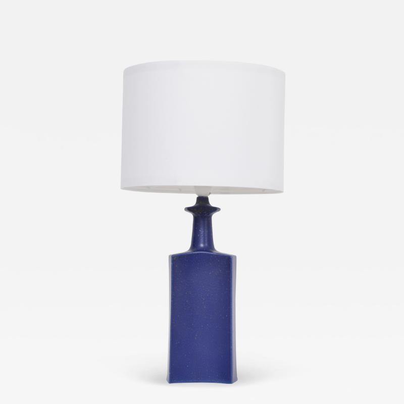  Knabstrup Blue Danish Midcentury Modern Ceramic Table lamp by Atelier Knabstrup