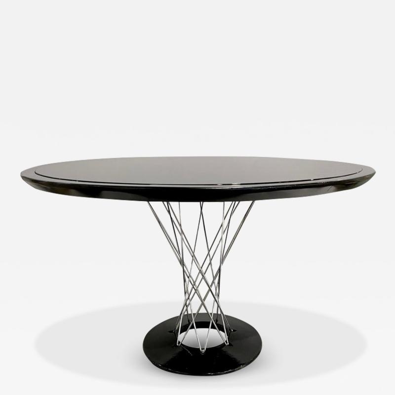  Knoll 1960s Vintage Isamu Noguchi Black Laminated Round Dining Entry Table for Knoll