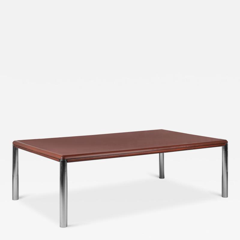  Knoll Custom Knoll Monumental Dining Table in Mahogany Chrome