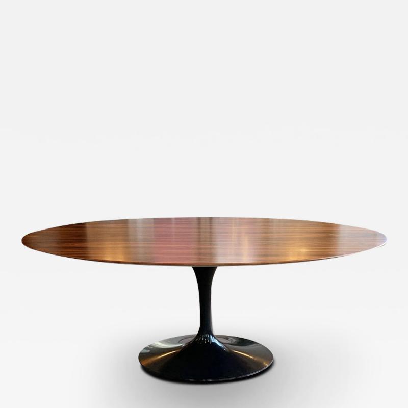  Knoll EERO SAARINEN MEDIUM OVAL ROSEWOOD DINING TABLE WITH BLACK BASE