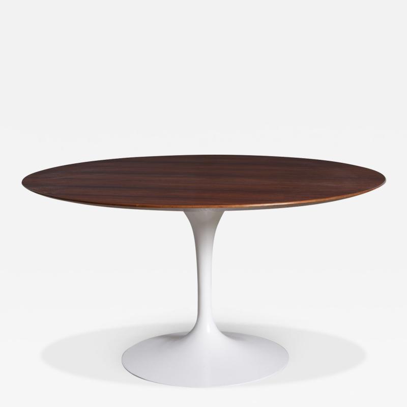  Knoll Eero Saarinen Round Knoll Tulip Dining Table in Book Matched Brazilian Rosewood