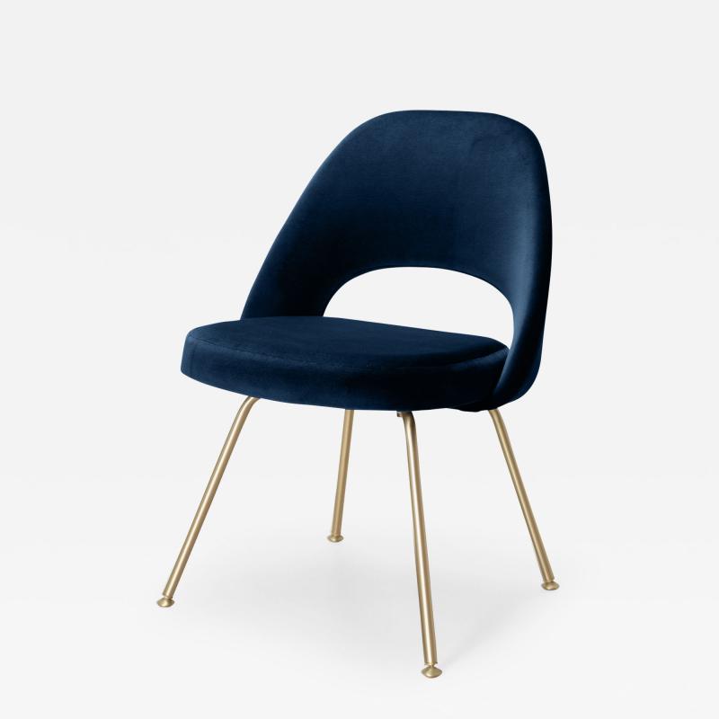  Knoll Eero Saarinen for Knoll Executive Armless Chairs in Velvet Brushed Brass