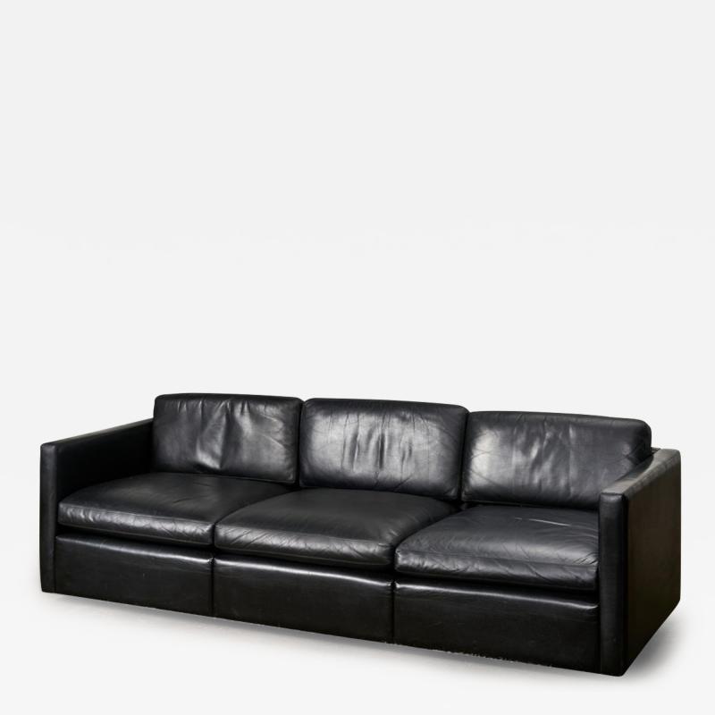  Knoll Knoll Pfister Black Leather Sofa 1971