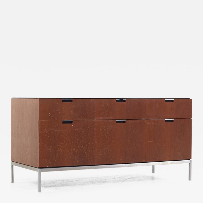  Knoll Knoll Style Mid Century Walnut and Marble Top File Credenza