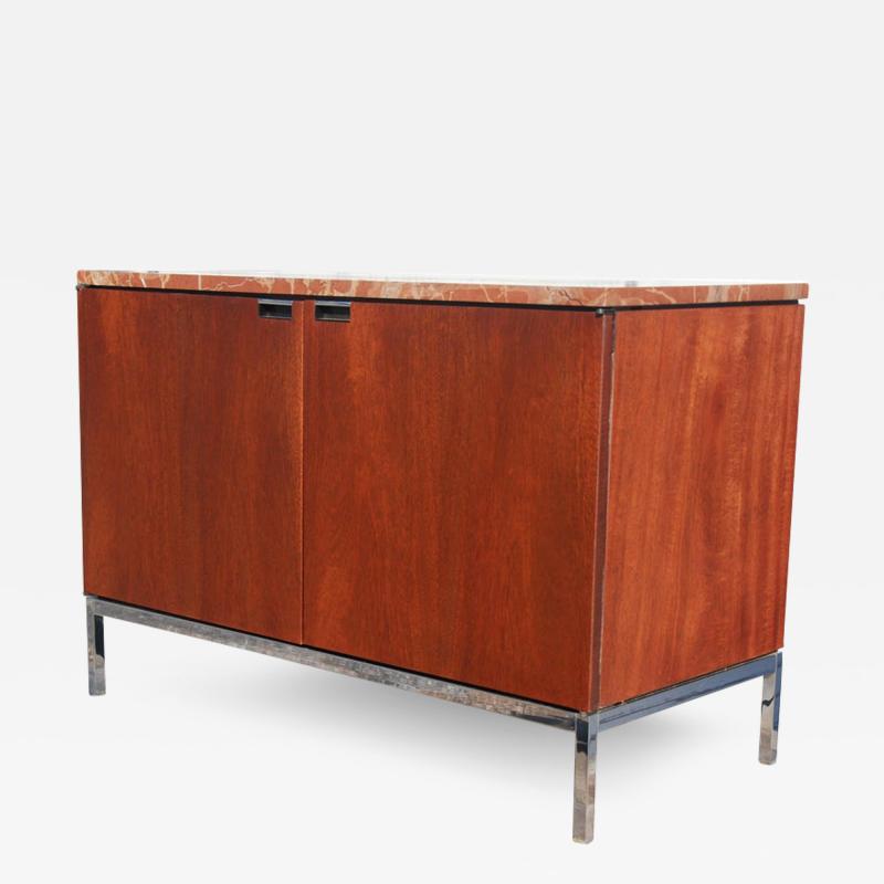  Knoll Mid Century Modern Knoll Credenza with Rojo Marble Top