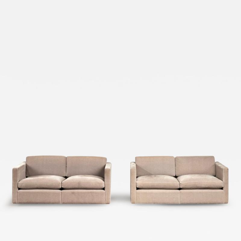  Knoll Pair Charles Pfister for Knoll Velvet Settees 1980