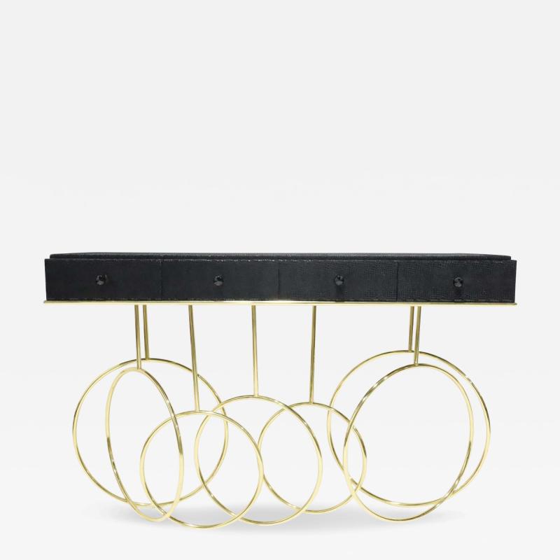  Koket Koket Burlesque Console in Brass and Leather