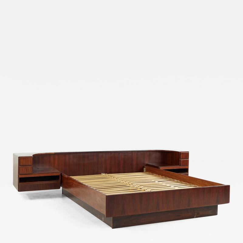  Komfort of Denmark Komfort Mid Century Danish Queen Rosewood Platform Bed with Nightstands