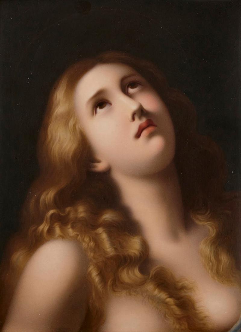  Konigliche Porzellan Manufaktur KPM Porcelain plaque painted with Mary Magdalene by KPM