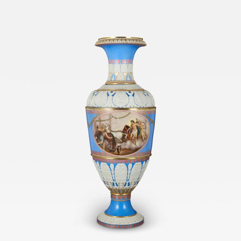 Konigliche Porzellan Manufaktur KPM Very large antique German hand painted porcelain vase by KPM