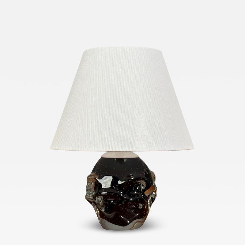  Kosta Boda AB Kosta Small Table Lamp Black Glass Sweden 1950s