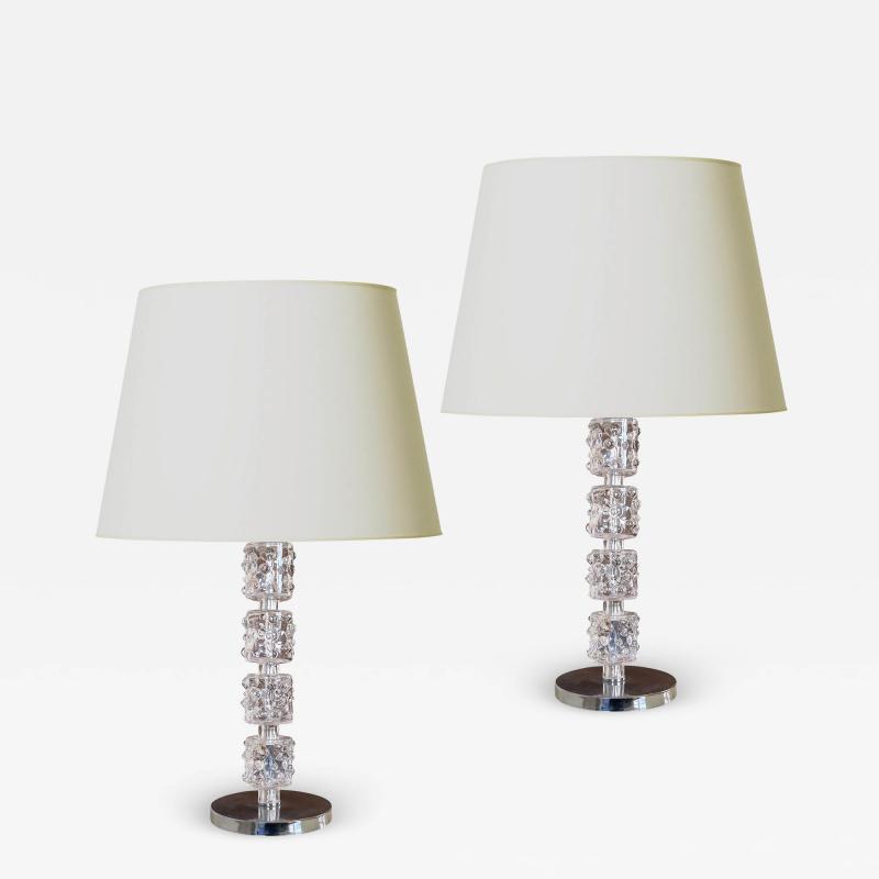  Kosta Boda AB Pair of Table Lamps Attributed to Kosta Boda