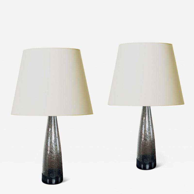  Kosta Boda AB Tall Pair of Table Lamps in Glass Attributed to Kosta