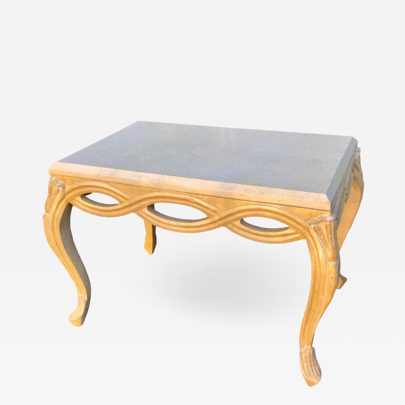  Kreiss Kreiss Luxury Italian Ribbon Marble Top Tea or End Table