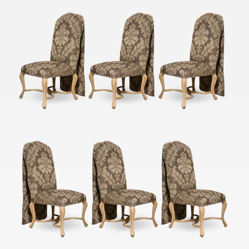  Kreiss Set of Six Paint Decorated Dining Chairs by Kreis