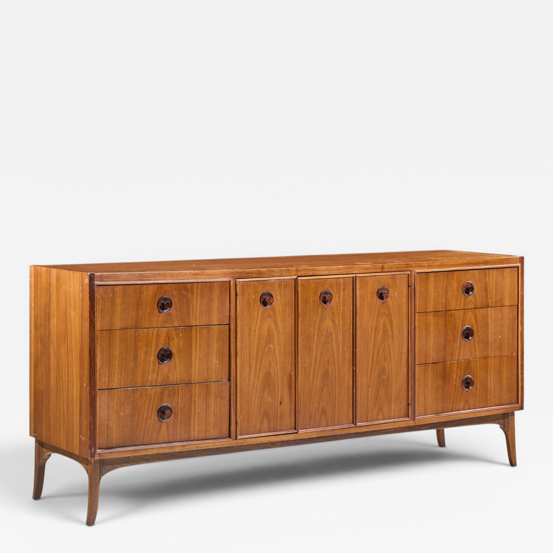  Kroehler Mfg Co Kroehler Mid Century Rosewood and Walnut Lowboy Dresser