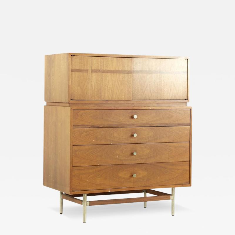  Kroehler Mfg Co Kroehler Signature Mid Century Rosewood and Walnut Highboy Dresser