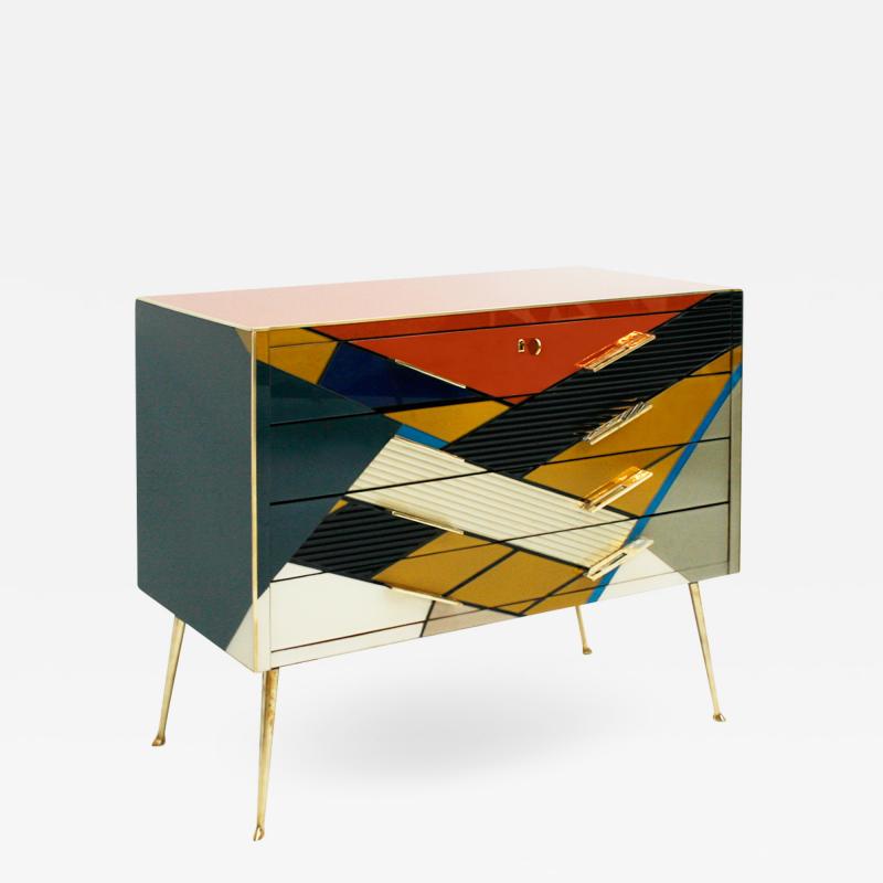  L A Studio Mid Century Modern Style Murano Glass Italian Commode Designed by L A Studio