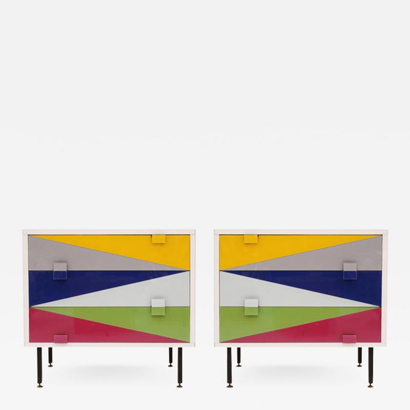  L A Studio Pair of Italian Nightstands Designed by L A Studio