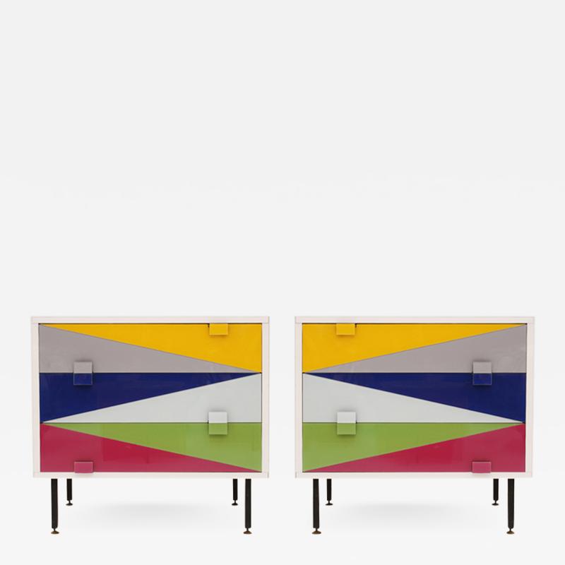  L A Studio Pair of Italian Nightstands Designed by L A Studio