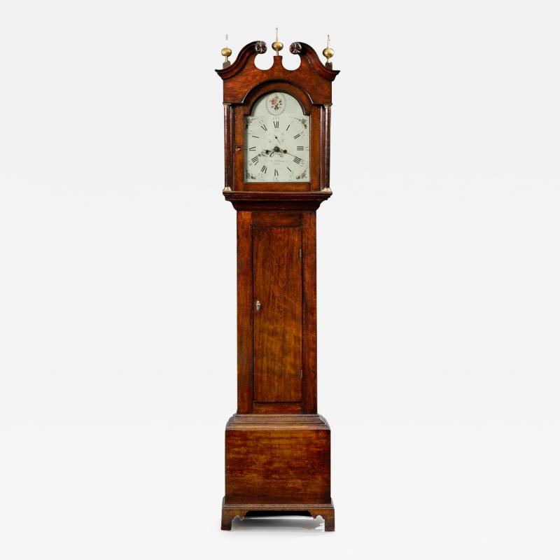  LEVI ABEL HUTCHINS DAVID YOUNG CHIPPENDALE TALL CLOCK WITH WORKS BY LEVI AND ABEL HUTCHINS