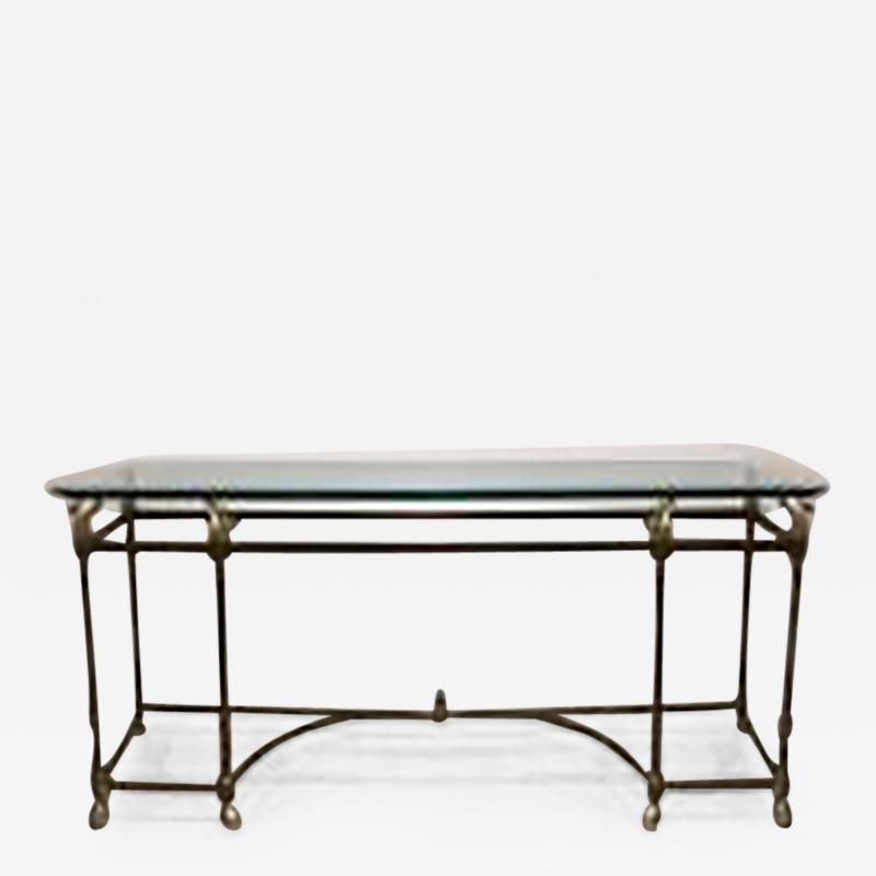  La Barge American Mid 20th Century Hollywood Regency Brass Console Table