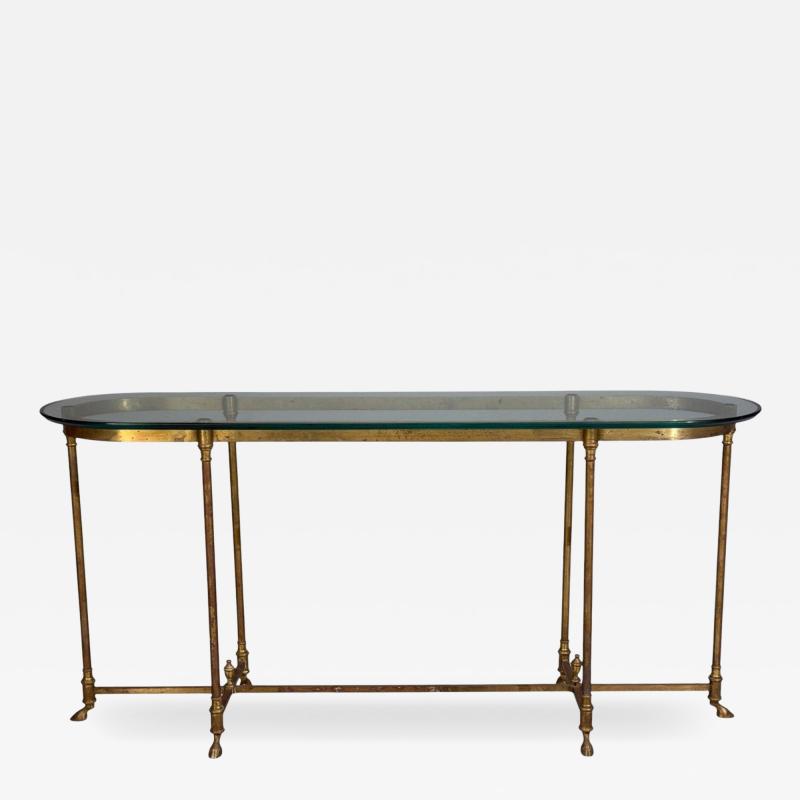  La Barge LaBarge German Modern Console Table Brass Glass Germany 1970s