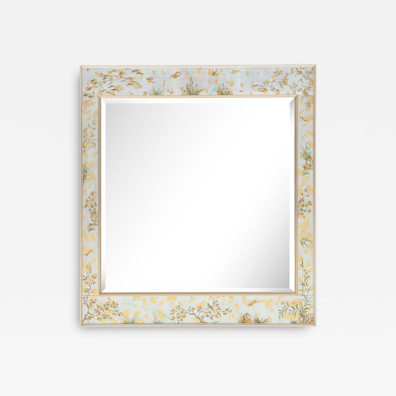  La Barge LaBarge Silver Leaf Floral Motif Mirror