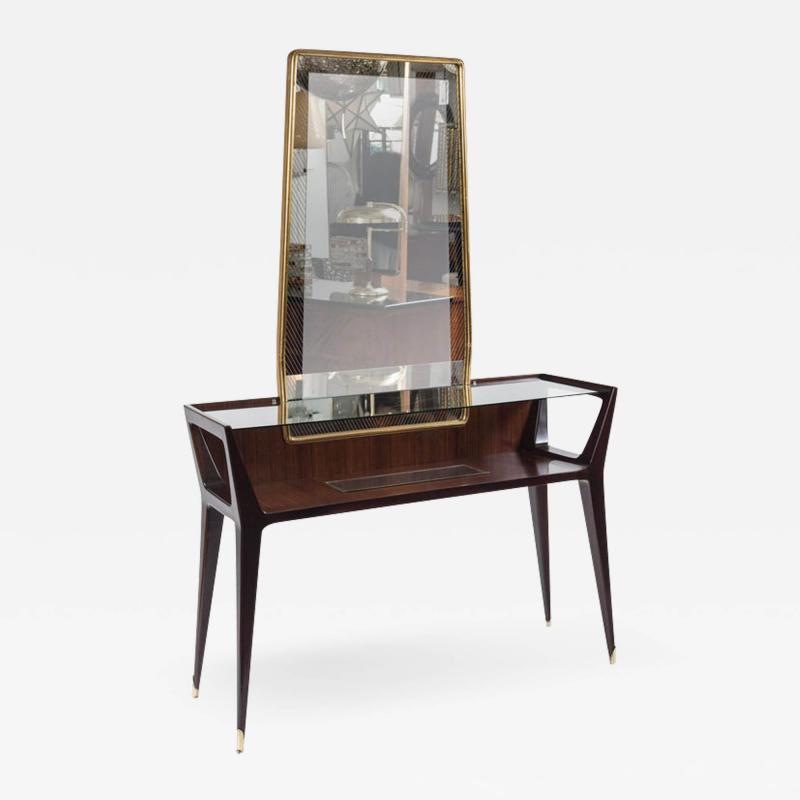  La Permanente Mobili Cant Mid Century Console With Mirror by Cantu Mobili