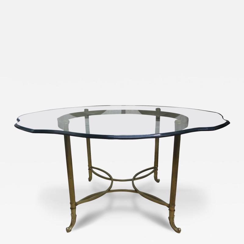  LaBarge Italian Hollywood Regency Brass Center Table Or Dining Table