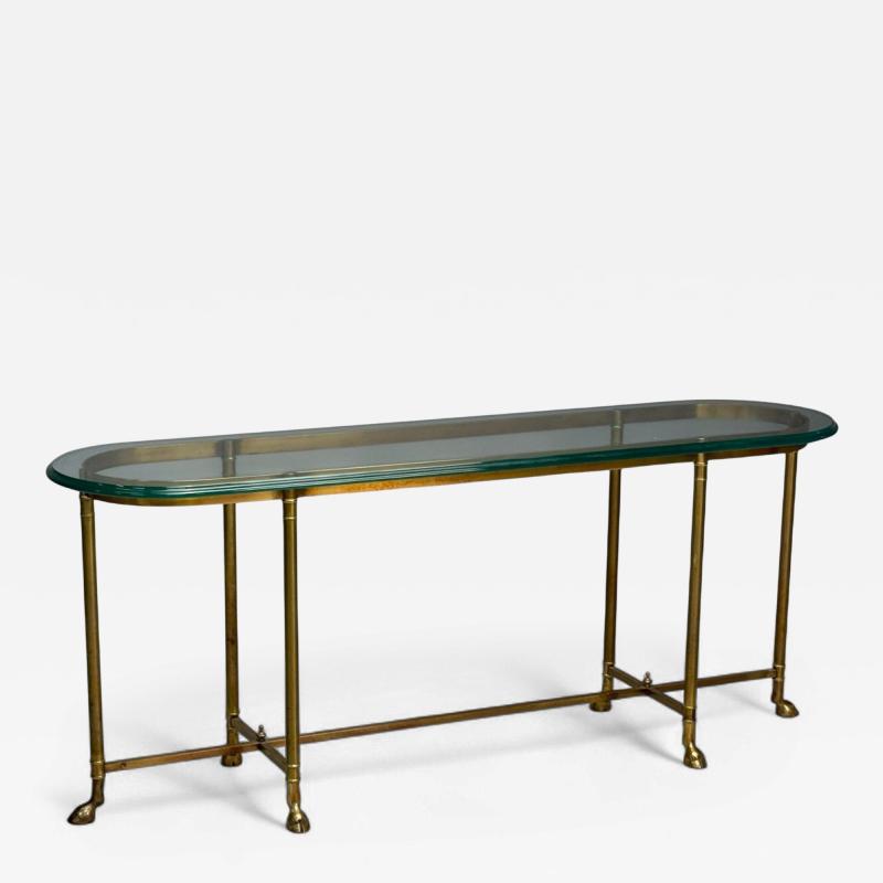  LaBarge LaBarge German Modern Brass Glass Console Table Germany 1970s