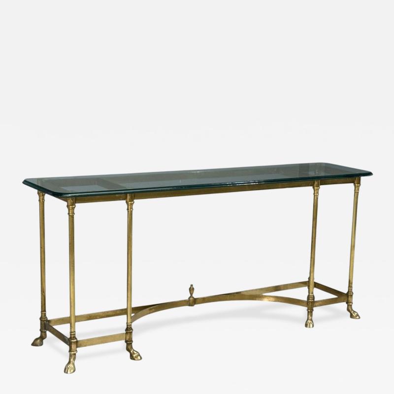  LaBarge LaBarge German Modern Console Table Brass Glass Germany 1970s