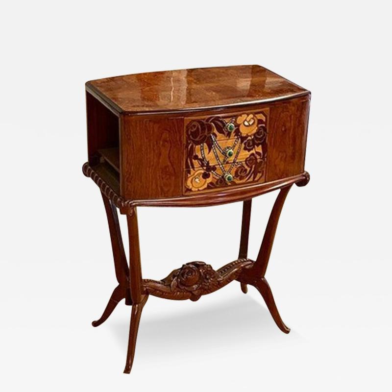  Lahalle et Levard Lahalle et Levard side table small cabinet with marquetry drawers