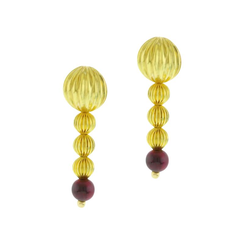  Lalaounis Ilias Lalaounis Lalaounis Gold and Garnet Bead Earrings