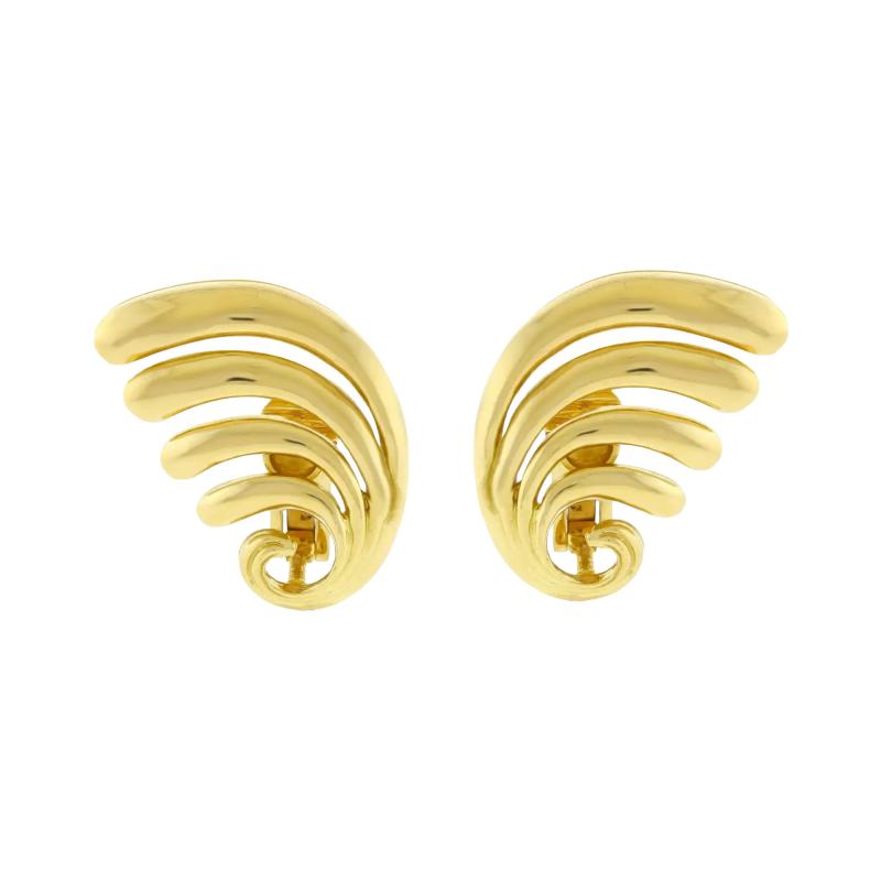  Lalaounis Lalaounis 18kt Yellow Gold Fan Wing Earrings