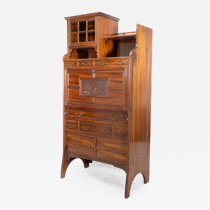  Lambs of Manchester Lambs of Manchester An Anglo Japanese Secretaire Bookcase with Lacquered Panel