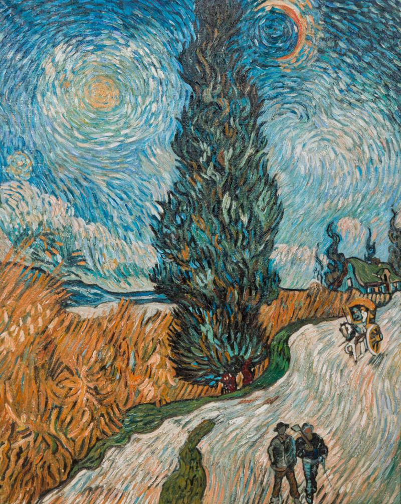  Landscape Road With Cypress And Star