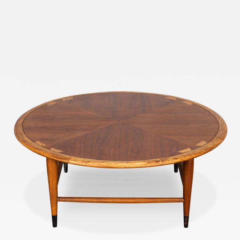  Lane Furniture Lane Acclaim Mid Century Round Dovetail Inlay Coffee Table