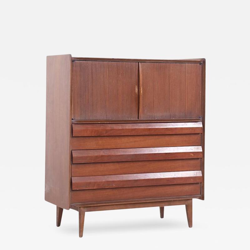  Lane Furniture Lane First Edition Mid Century Walnut Highboy Dresser