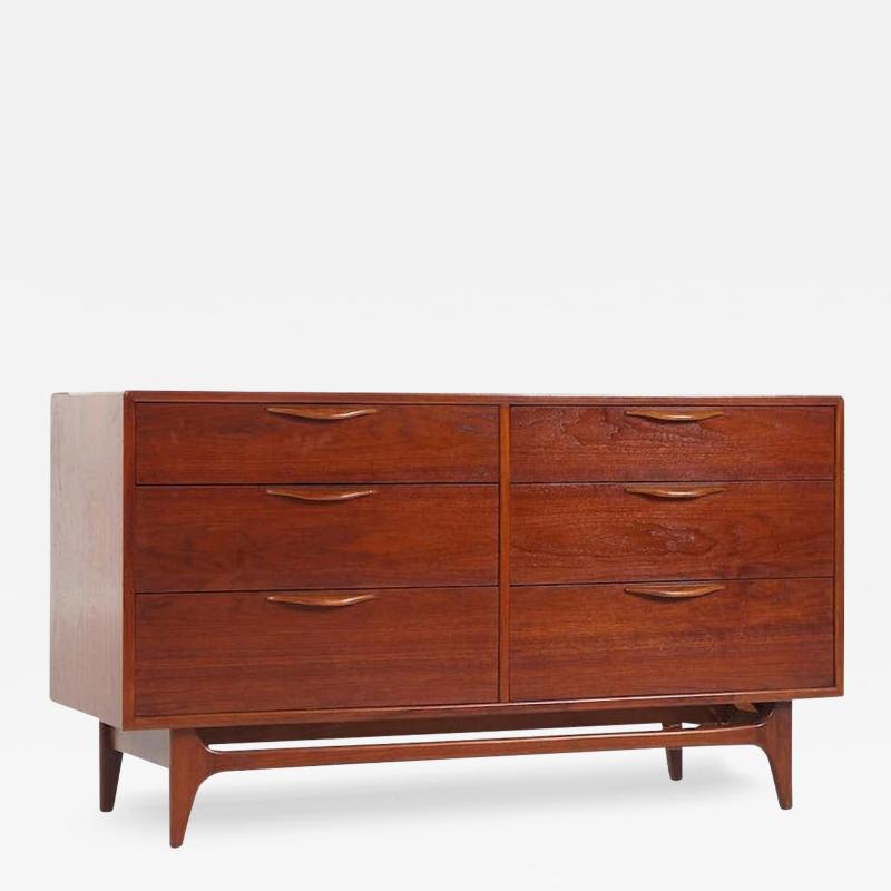  Lane Furniture Lane Perception Mid Century Walnut 6 Drawer Dresser