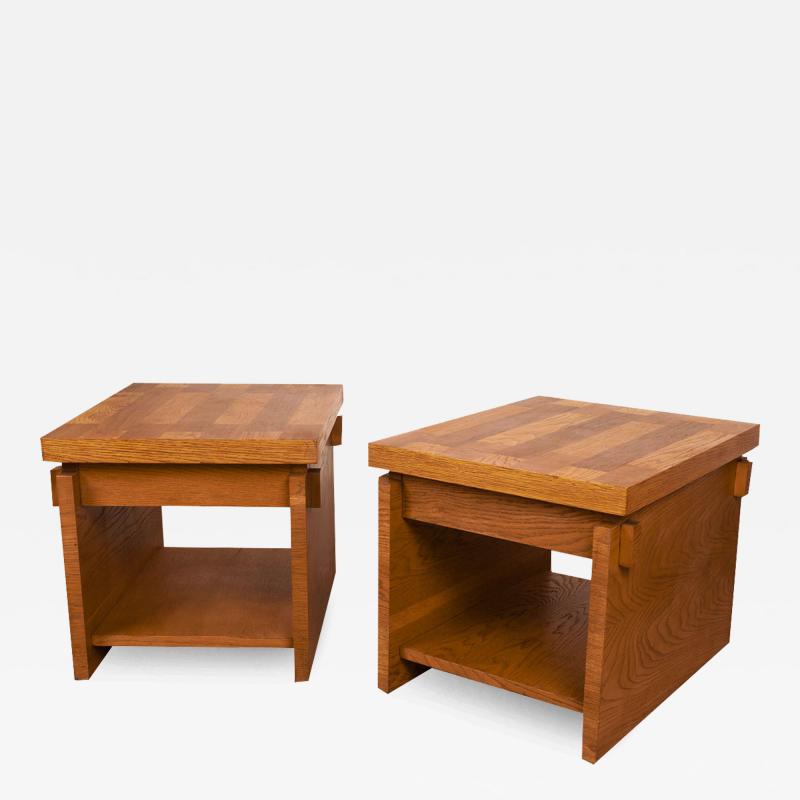  Lane Furniture Pair Mid Century Lane Brutalist End Tables Nightstands