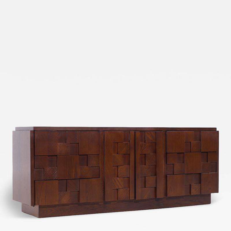  Lane Staccato Lane Staccato Brutalist Mid Century 9 Drawer Lowboy Dresser