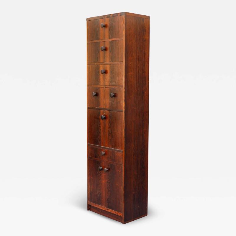  Langkilde M bler Rare Custom Apothecary Style Rosewood Tall Narrow Dresser by Svend Langkilde