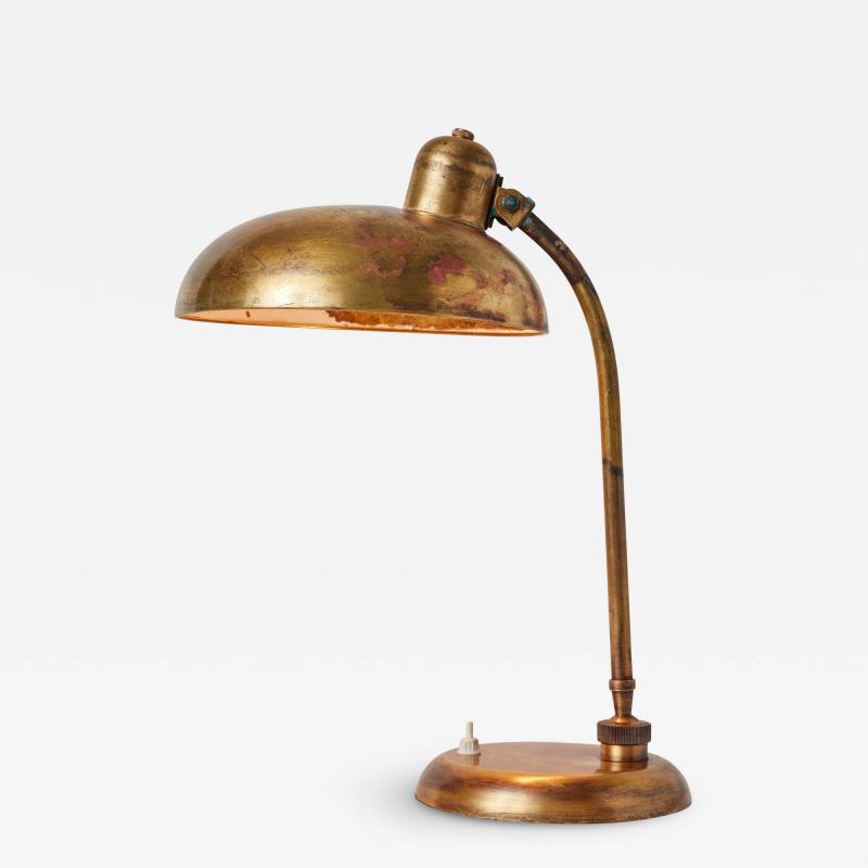 Lariolux 1940s Giovanni Michelucci Brass Ministerial Table Lamp for Lariolux