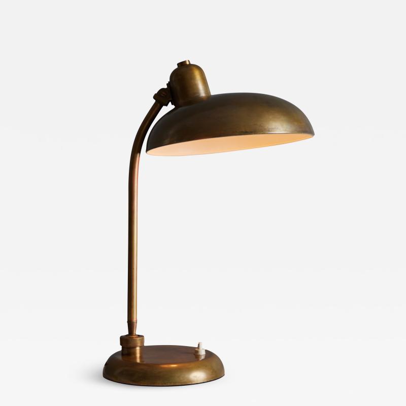  Lariolux 1940s Giovanni Michelucci Brass Ministerial Table Lamp for Lariolux