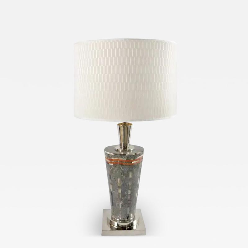  Laudarte Srl Laudarte Srl of Italy Marble and Mother Of Pearl Table Lamps Pair