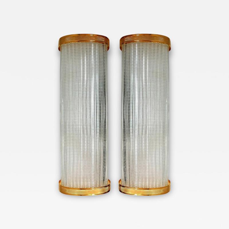  Laudarte Srl Overscale Laudarte Srl Murano Glass Sconce with Gold Plated Trim Pair Available