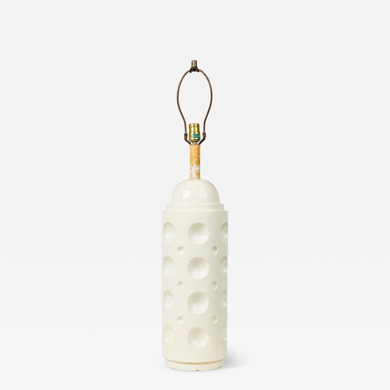  Laurel Lamp Company Laurel Lamp Co Beige Ceramic Dimpled Cylinder Column Table Lamp