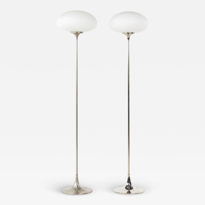  Laurel Lamp Company Laurel Lamp Company Mid Century Stainless Steel Tulip Floor Lamp Pair